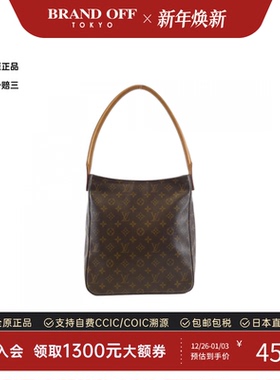 中古LV路易威登女包B级9新 Looping名媛包老花单肩包正品BRANDOFF