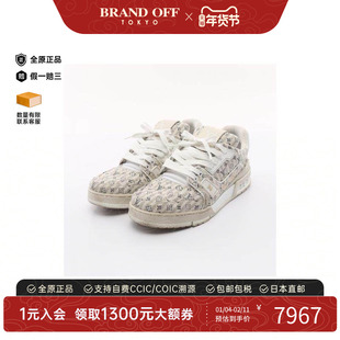 中古LV路易威登男B级9新sneakers运动鞋帆布鞋浅褐色时尚BRANDOFF