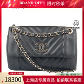 「8.5新」CHANEL FLAP黑色牛皮小号单肩包 CHEVRON 香奈儿 DAILY