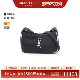 中古YSL圣罗兰女包S级99新shoulder bag斜挎包尼龙单肩包黑色欧美