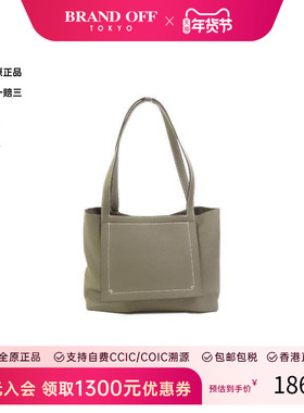 中古Hermes爱马仕女包A级95新tote bag托特包牛皮托特包灰色