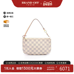 中古LV路易威登女包B级9新Pochette Accessoires麻将包手提包正品