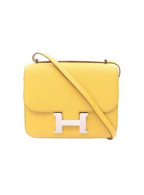 中古Hermes爱马仕女包A级95新Shoulder bag肩包牛皮单肩包黄色