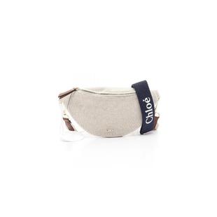 中古Chloe克洛伊女包S級99新waist bag腰包帆布腰包淺褐色高級