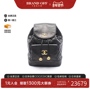 中古Chanel香奈儿女包A级95新Backpack背包羊皮双肩包黑色正品