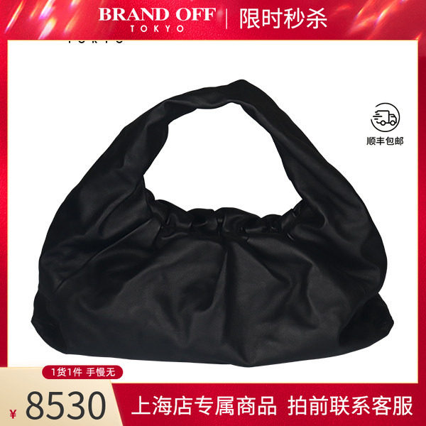 「9新」BOTTEGA VENETA宝缇嘉SHOULDER POUCH黑色小牛皮单肩包