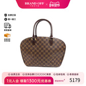 中古LV路易威登女包B级9新Handbag手包涂层 防水帆布手提包棕色