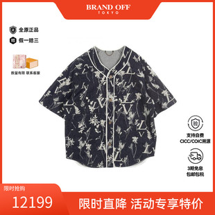 BRANDOFF 中古LV路易威登男A级95新baseball棒球棉上衣蓝色时尚