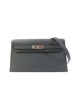 中古Hermes爱马仕女包S级99新Kelly Elan凯莉Elan牛皮单肩包灰色