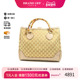 中古Gucci古驰女包A级95新Handbag手包帆布手提包棕HK时尚 休闲