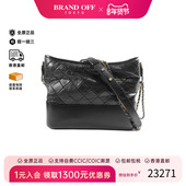 中古Chanel香奈儿女包A级95新Gabrielle流浪包牛皮斜挎包黑色复古