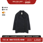 中古Hermes爱马仕女A级95新hermes爱马仕棉外套蓝色