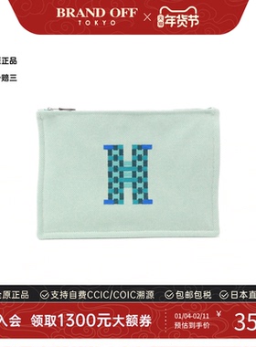 中古Hermes爱马仕女包A级95新H Tissage蓝色手拿包高级BRANDOFF
