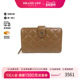 中古Chanel香奈儿女B级9新Bi fold wallet双折钱包牛皮短钱包棕色