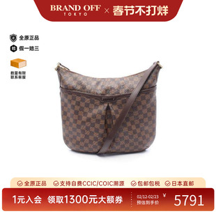 中古LV路易威登女包B级9新Bloomsbury GM涂层/防水帆布斜挎包棕色