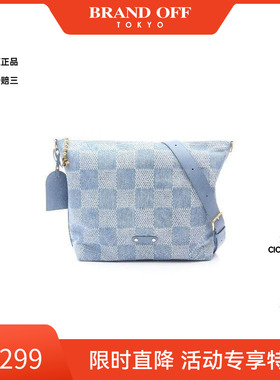 中古LV路易威登男包A级95新shoulder bag斜挎包牛仔布斜挎包蓝色