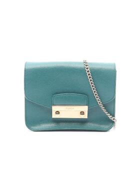 中古Furla芙拉女包A级95新Shoulder bag肩包牛皮斜挎包绿色