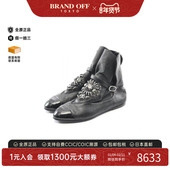 中古Chanel香奈儿女A级95新boots靴牛皮鞋 黑色