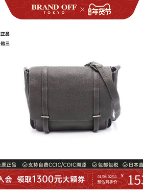 中古Hermes爱马仕男包A级95新Shoulder bag肩包牛皮斜挎包灰色