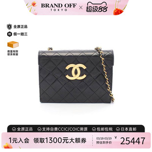 中古Chanel香奈儿女包A级95新shoulder bag斜挎包羊皮斜挎包黑色