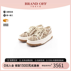 中古Gucci古驰男A级95新sneakers运动鞋帆布鞋浅褐色正品BRANDOFF
