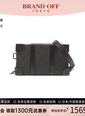 中古LV路易威登女包B级9新Soft Trunk盒子牛皮斜挎包黑色BRANDOFF