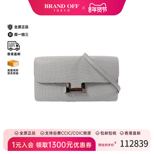 中古Hermes爱马仕女包A级95新Constance康康系列牛皮斜挎包灰色