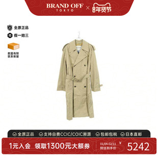 中古Burberry博柏利男A级95新trench coat风衣帆布外套浅褐色