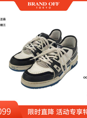 中古LV路易威登男BC级sneakers运动鞋牛皮鞋黑色正品欧美BRANDOFF
