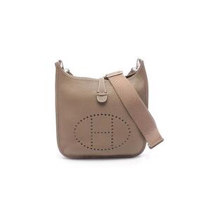 中古Hermes爱马仕女包A级95新Evelyn 3PM伊芙琳牛皮斜挎包灰色