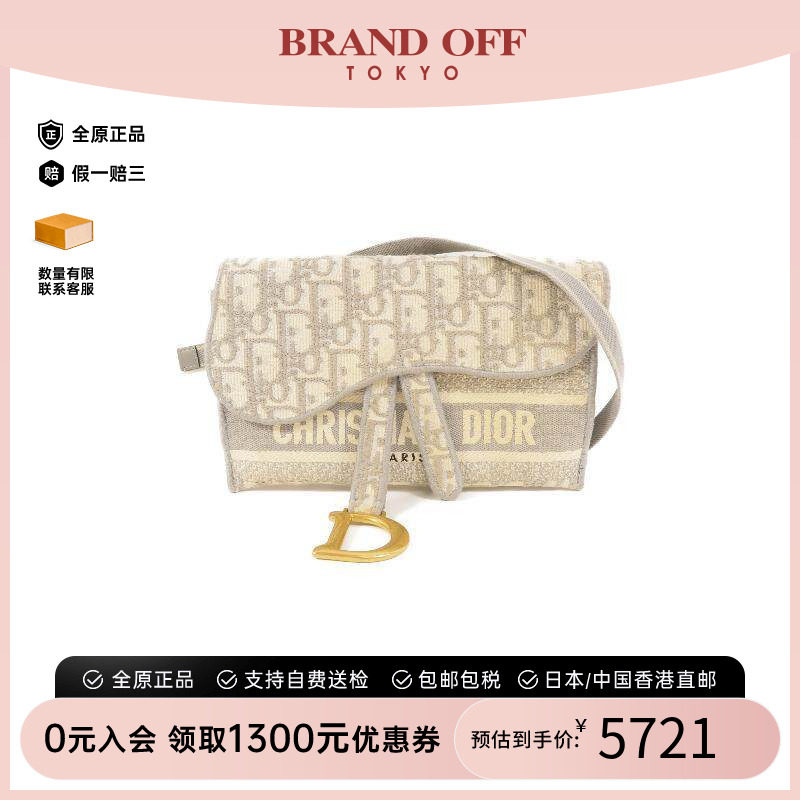 香港中古二奢Dior迪奥女包B级9新Saddle马鞍包帆布斜挎女包正品 - 实物图
