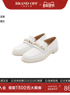 中古Chanel香奈儿女A级95新shoes鞋履牛皮鞋白色时尚百搭BRANDOFF