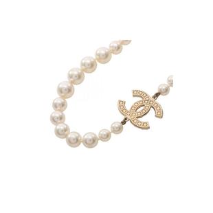 中古Chanel香奈儿女B级9新necklace项链镀金金属项链金色