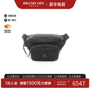 中古Moncler盟可睐男包S级99新waist bag腰包尼龙斜挎包黑色正品