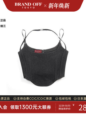 中古Gucci古驰女A级95新tops上衣羊毛上衣黑色正品时尚BRANDOFF