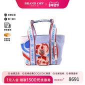 中古Chanel香奈儿女包B级9新Tote Bag托特包帆布托特包蓝色