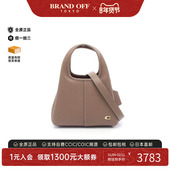 中古Coach蔻驰女包S级99新Handbag手包牛皮斜挎包灰色