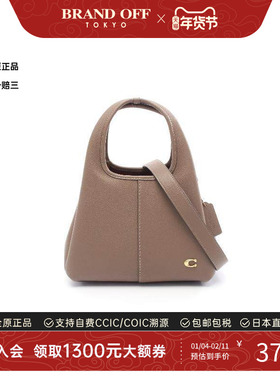 中古Coach蔻驰女包S级99新Handbag手包牛皮斜挎包灰色