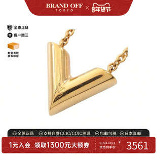中古LV路易威登女A级95新necklace项链镀金金属项链金色