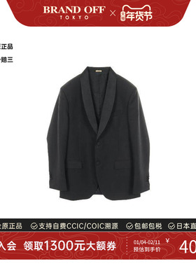 中古Fendi芬迪男A级95新tailored jacket修身夹克羊毛外套黑色