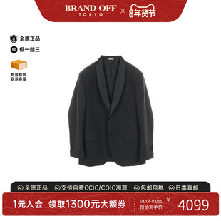 中古Fendi芬迪男A级95新tailored jacket修身夹克羊毛外套黑色