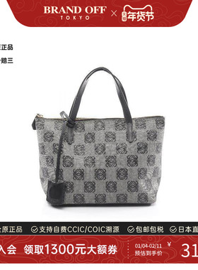 中古Loewe罗意威女包B级9新Handbag手包涂层/防水帆布手提包灰色