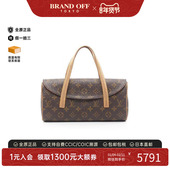 中古LV路易威登女包B级9新Sonatine法棍涂层 防水帆布手提包棕色
