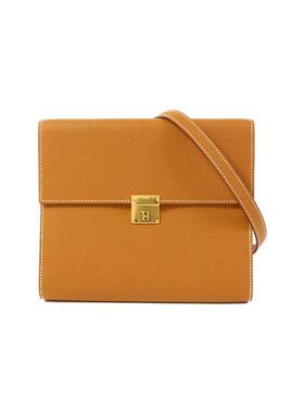 中古Hermes爱马仕女包S级99新Shoulder bag肩包牛皮斜挎包金色