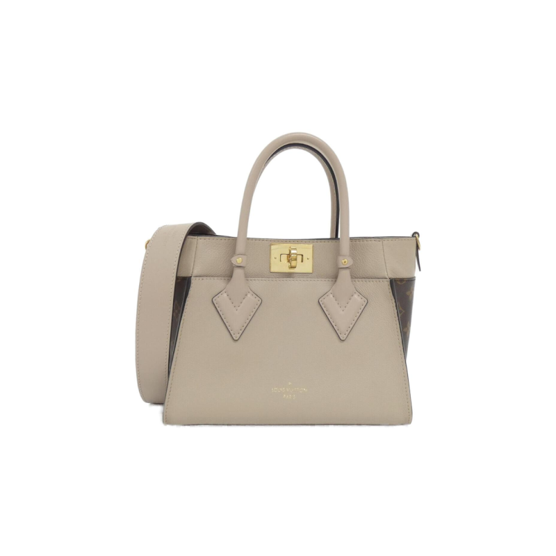 中古LV路易威登女包A级95新On My Side牛皮 / 涂层帆布拼色单肩包