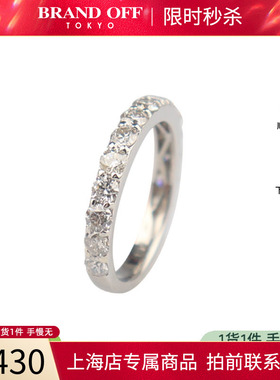 中古「95新」日本进口商品单排钻石戒指铂金90049号高级BRANDOFF