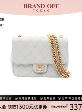 中古Chanel香奈儿女包A级95新Shoulder bag肩包羊皮斜挎包灰色