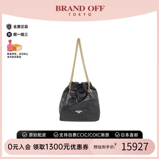 Small 中古BALENCIAGA巴黎世家女包A級(jí)95新Crush Tote黑金單肩包