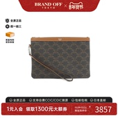 中古CELINE赛琳通用A级95新Strap Pouch老花手拿包高级BRANDOFF