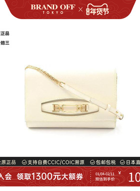 中古Bally巴利女包A级95新shoulder bag斜挎包牛皮斜挎包白色正品